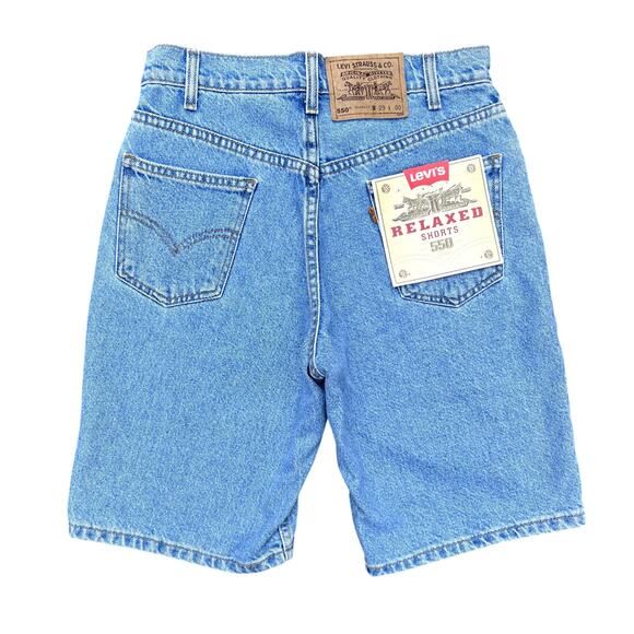 NWT Vintage 90s Levi's 550 relaxed fit orange tab jean shorts men's size 29